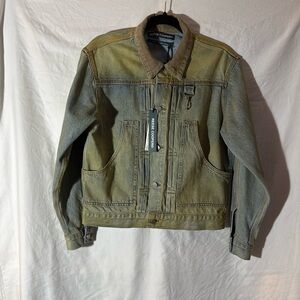 Reese Copper Chore Washed Denim Chore Jacket with corduroy collar